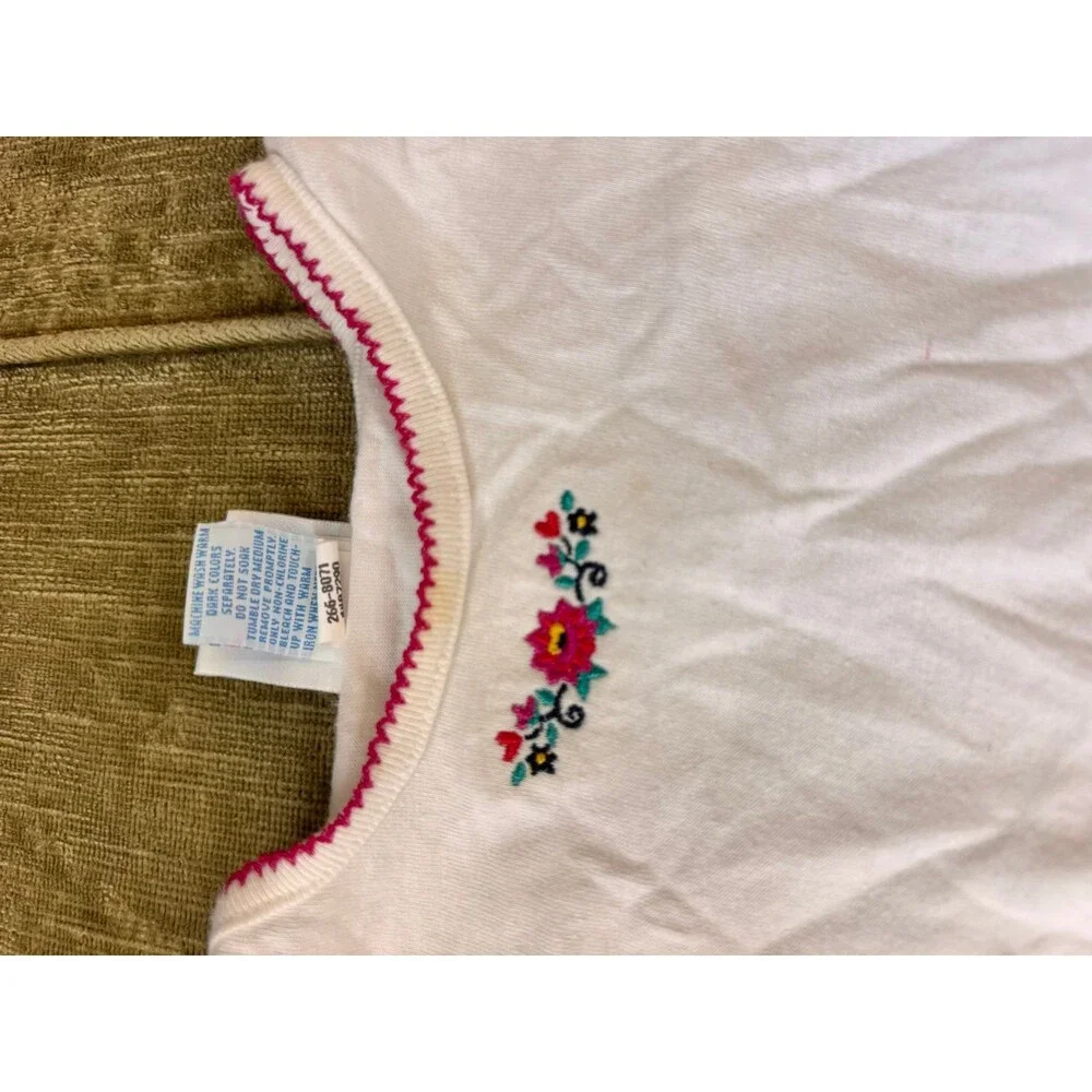 Vintage 1990s OshKosh B'gosh girls' white long-sleeve knit top
